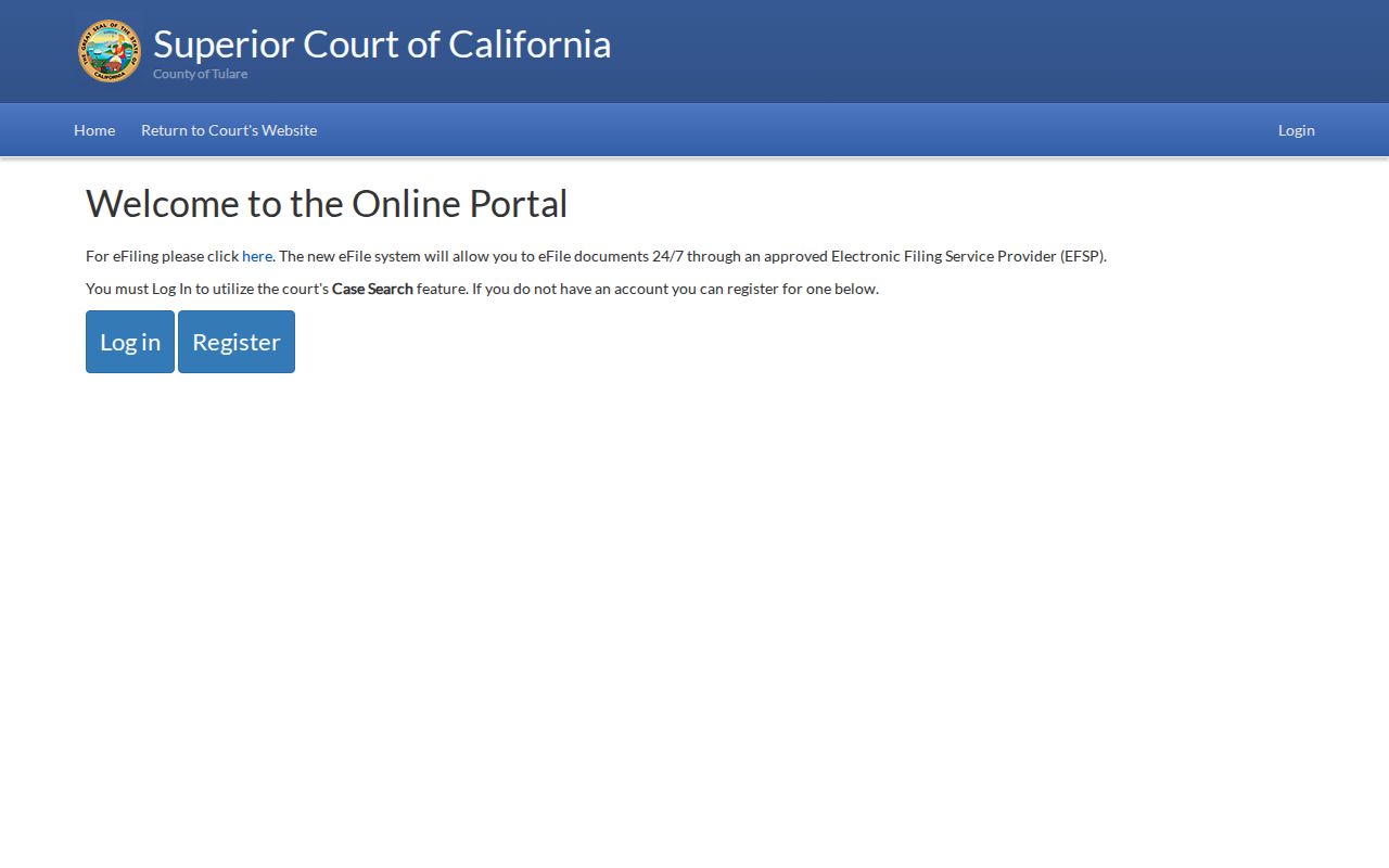 Tulare County people search Superior Court case index