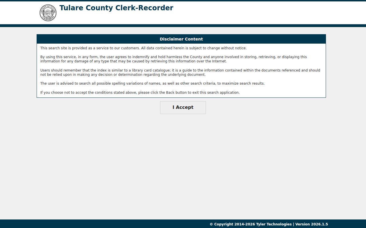Tulare County people search official records portal entry